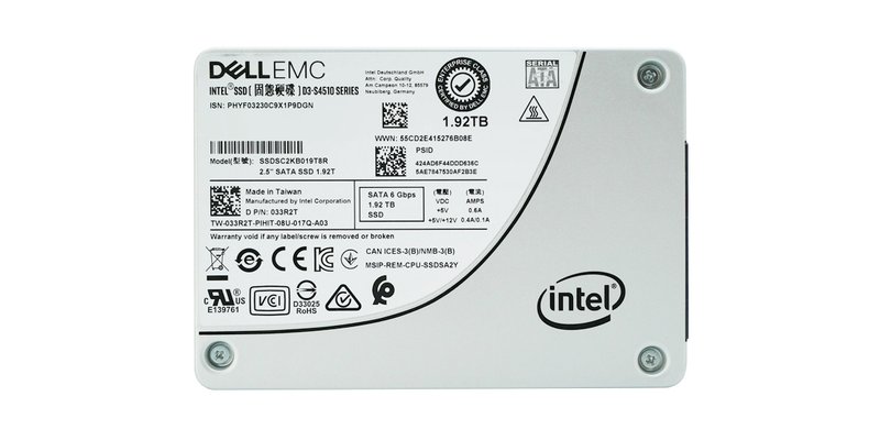 Накопичувач 2.5" 1920 GB Dell SSDSC2KB019T8R 6G SATA (INTEL D3-S4510 SERIES) (PN 0C6K76) (Б/У)