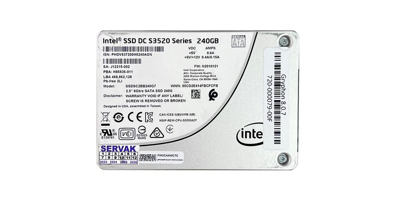 Накопичувач 2.5" 240 GB SSD 6G DC S3520 SERIES SATA (Б/У)